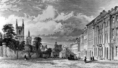 Calle Westgate, Newcastle-upon-Tyne, grabado por William Collard, 1842 de Thomas Miles Richardson